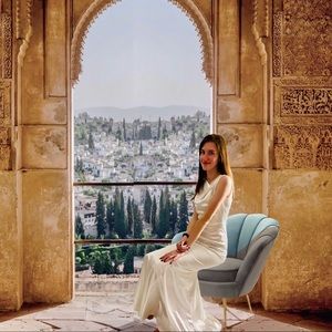 CLOSET CLOSING* Elegant Full Satin White Maxi Dress*